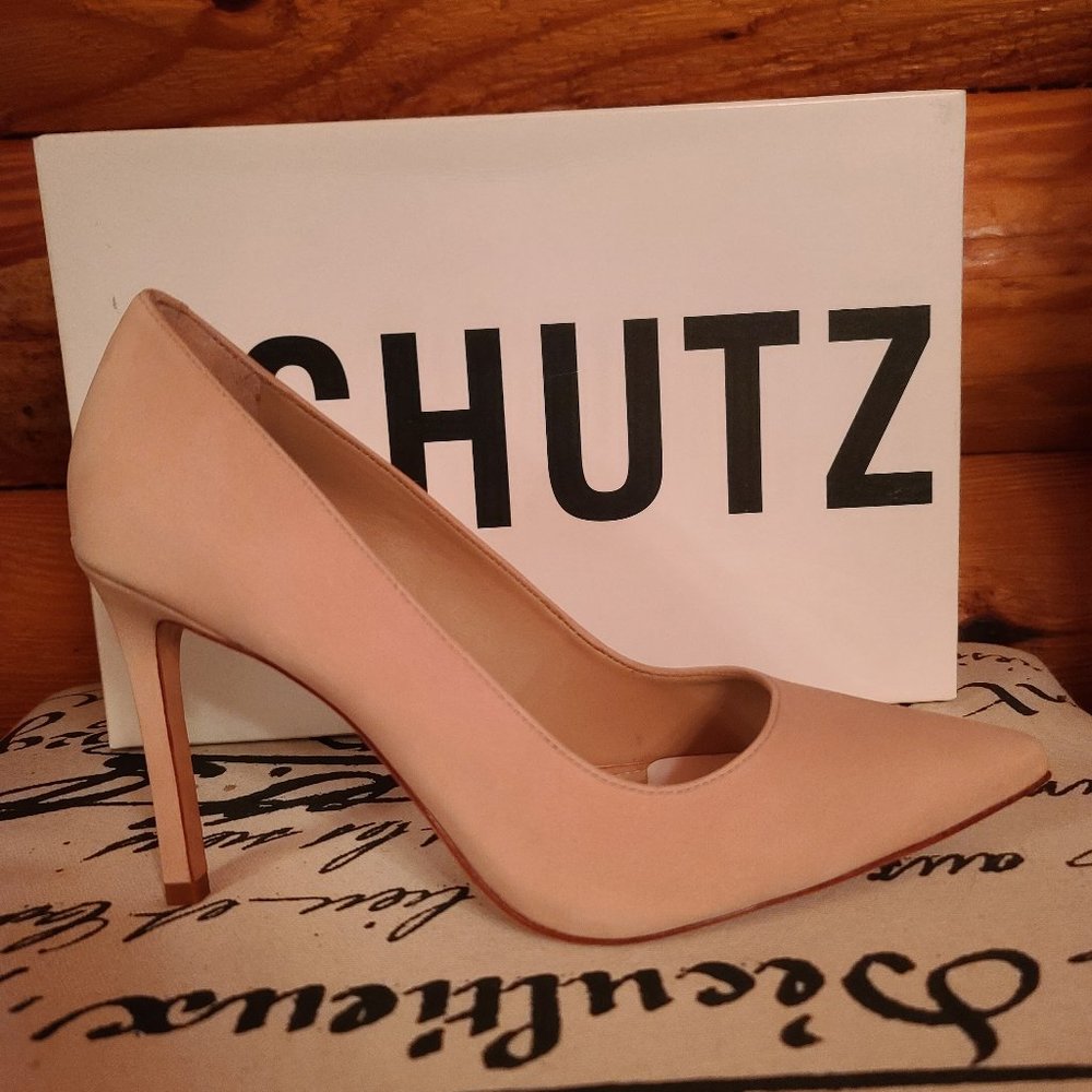 Schutz Farrah Pumps Nubuck Tanino II Size 7.5
